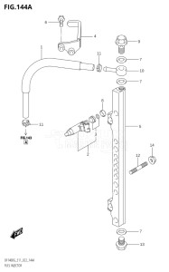 14004Z-240001 (2022) 140hp E11 E40-Gen. Export 1-and 2 (DF140BZG) DF140BZG drawing FUEL INJECTOR (E11:021)