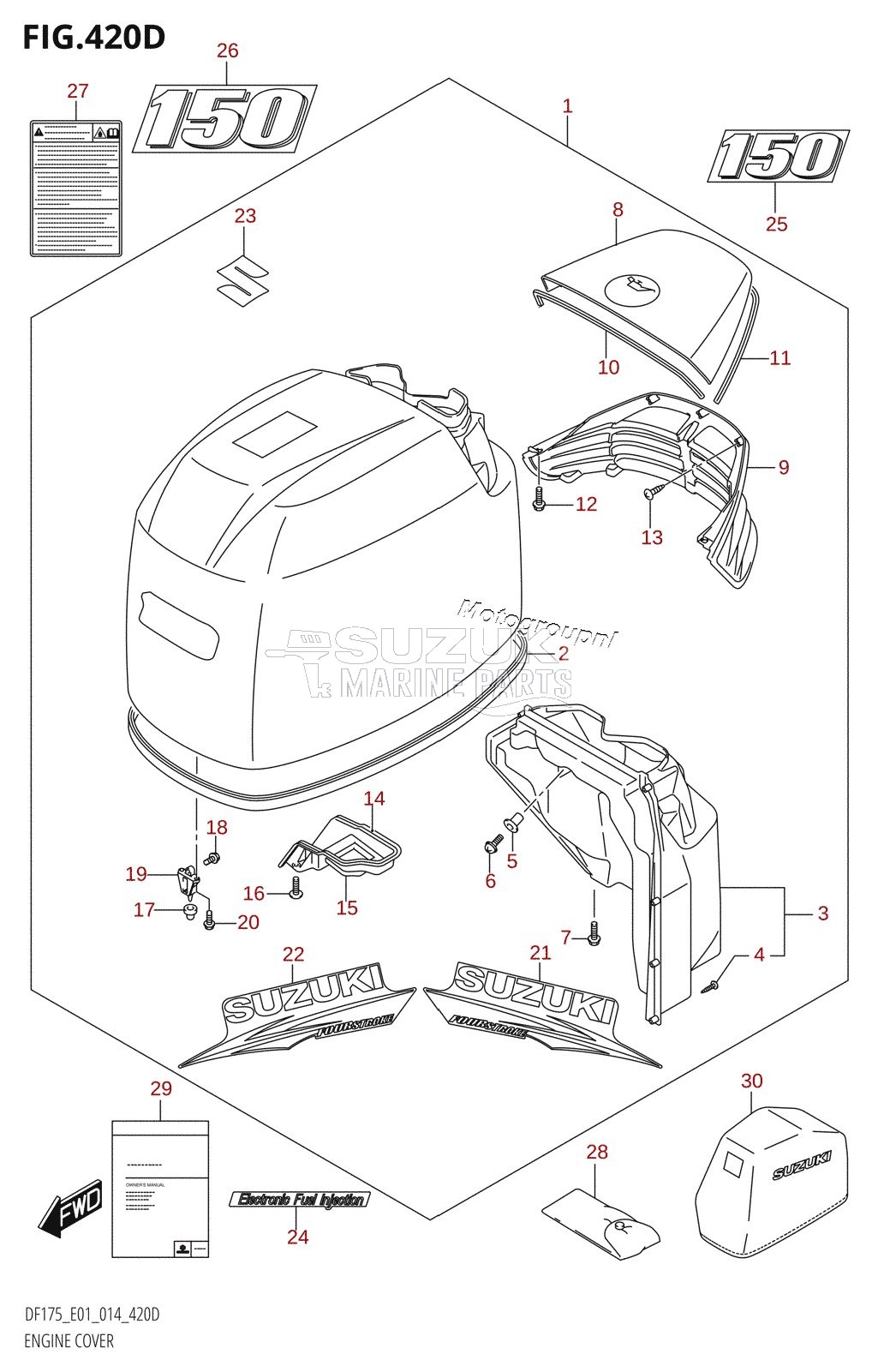 ENGINE COVER ((DF150T,DF150Z):E40)