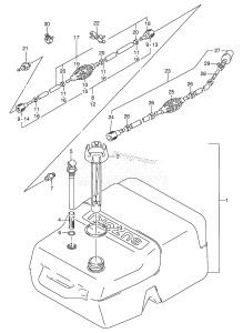 DT75TC From 07501-801001 ()  1988 drawing FUEL TANK (PLASTIC)