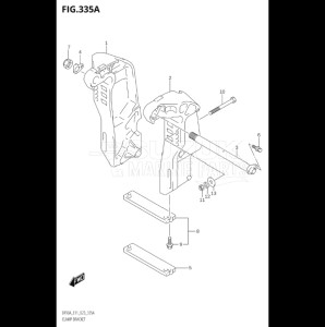 09003F-040001 (2020) 90hp E01 E40-Gen. Export 1 - Costa Rica (DF90ATH) DF90A drawing CLAMP BRACKET (SEE NOTE)