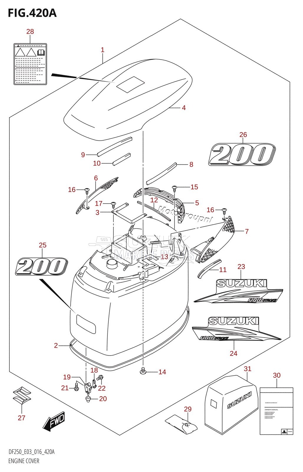 ENGINE COVER (DF200T:E03)