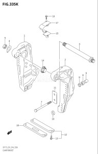 17502Z-410001 (2014) 175hp E01 E40-Gen. Export 1 - Costa Rica (DF175Z    DF175ZG) DF175ZG drawing CLAMP BRACKET (DF175T:E40)