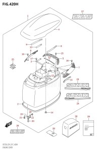 DF225T From 22503F-710001 (E01 E40)  2017 drawing ENGINE COVER (DF225T:E40,DF225Z:E40)