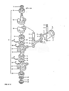 DT85 From 8501-410444 till 412597 ()  1984 drawing CRANKSHAFT