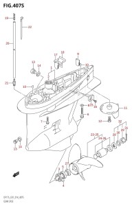 DF175TG From 17502F-410001 (E01 E40)  2014 drawing GEAR CASE (DF175ZG:E40)