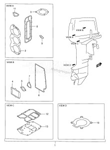 DT75T From 07501-461001 ()  1994 drawing GASKET SET (DT75TC,85TC,85WT,85QH)