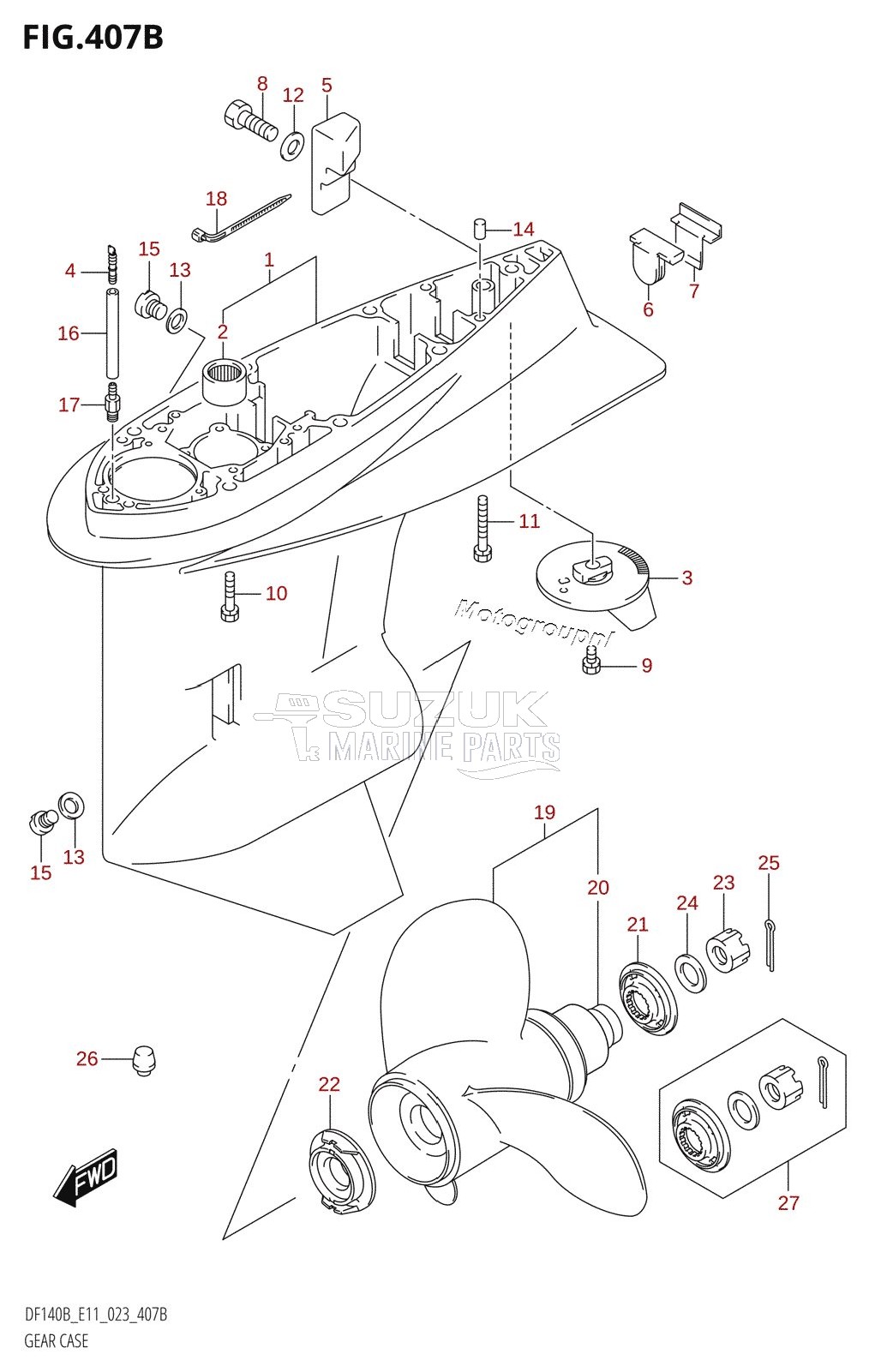 GEAR CASE ((DF140BZ,DF115BZ):E11)