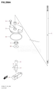 DF200A From 20003F-240001 (E11 E40)  2022 drawing CLUTCH ROD