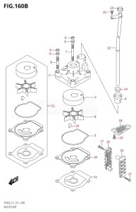 04003F-240001 (2022) 40hp E01 E11-Gen. Export 1-and 2 (DF40A  DF40AQH  DF40AQH  DF40AT  DF40AT  DF40ATH  DF40ATH) DF40A drawing WATER PUMP ((DF40A,DF50A,DF60A):E03)