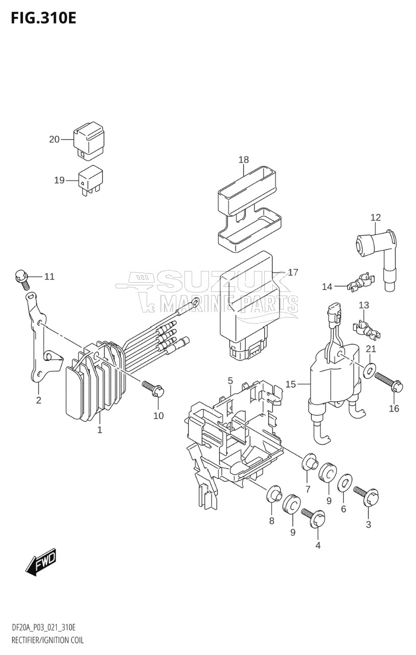 RECTIFIER / IGNITION COIL (DF15A:020)