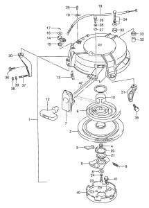 DT75MQ From 07501-912109 ()  1989 drawing RECOIL STARTER (MQ)