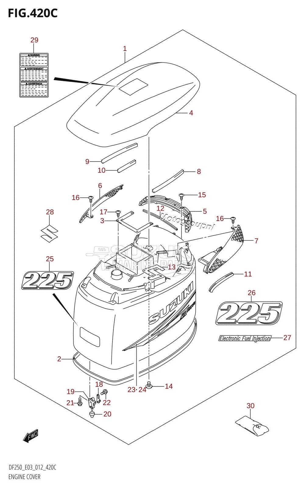 ENGINE COVER (DF225T:E03)