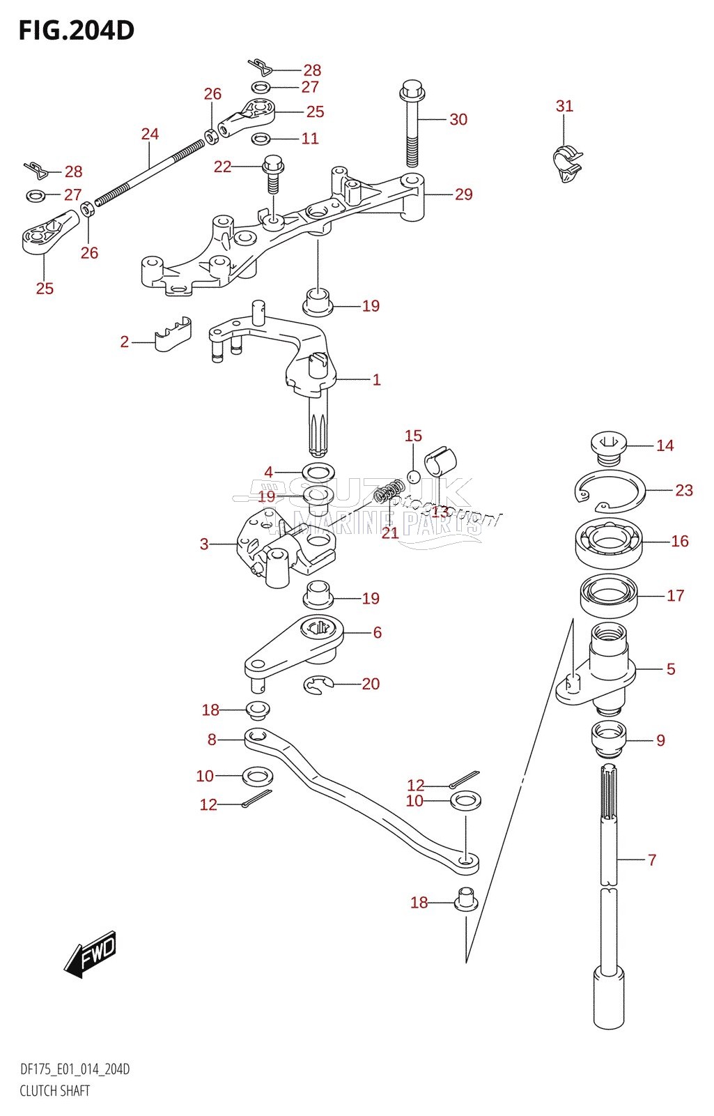 CLUTCH SHAFT (DF150TG:E40)