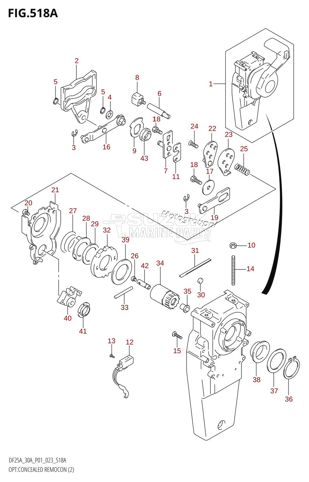 OPT:CONCEALED REMOCON (2) (DF25AR,DF25AT,(DF25ATH,DF30ATH):(022,023),DF30AR,DF30AT)