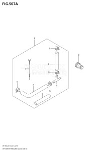 14003Z-040001 (2020) 140hp E11 E40-Gen. Export 1-and 2 (DF140AZ) DF140A drawing OPT:WATER PRESSURE GAUGE SUB KIT