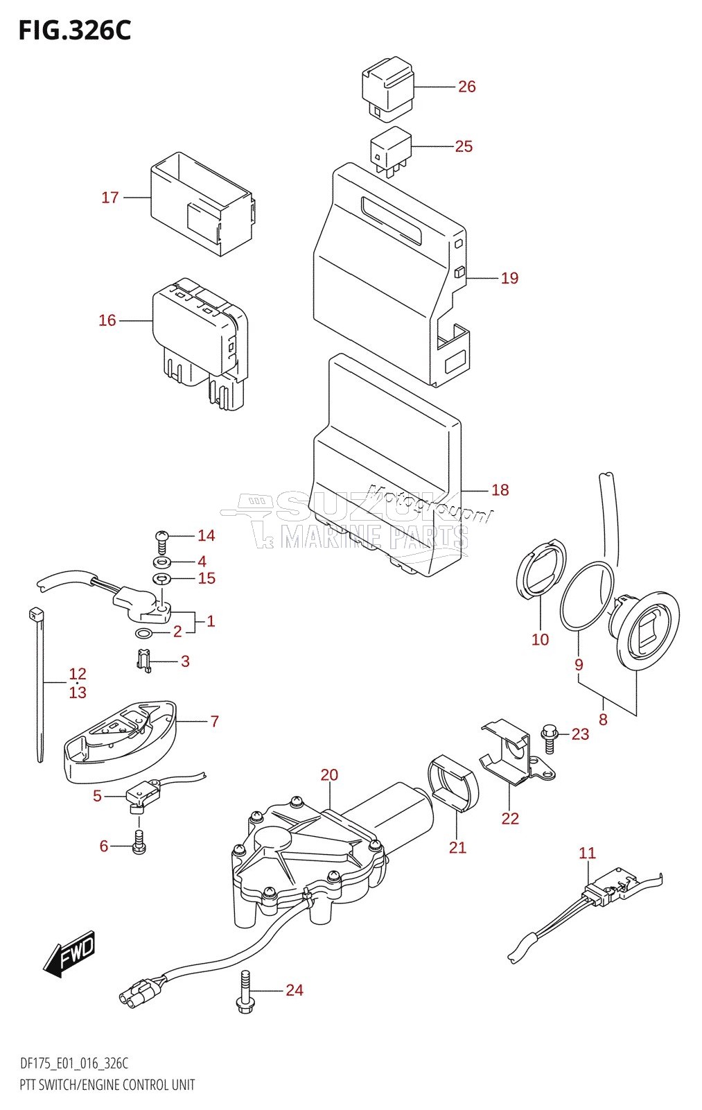 PTT SWITCH /​ ENGINE CONTROL UNIT (DF150TG:E01)