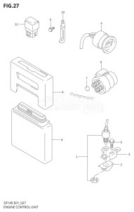 DF140 From 14002Z-110001 (E01 E40)  2011 drawing PTT SWITCH & ENGINE CONTROL UNIT