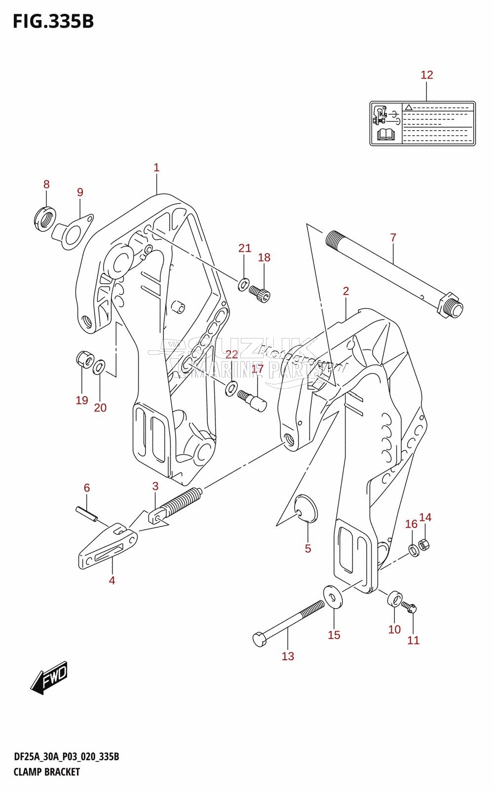 CLAMP BRACKET (DF25AT,DF25ATH,DF30AT,DF30ATH)