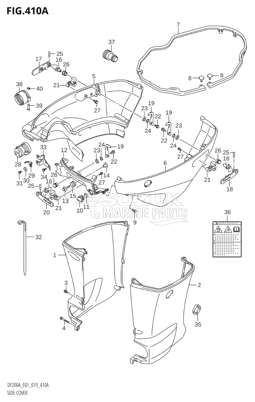 SIDE COVER (DF200AT,DF175AT,DF175AZ,DF150AT,DF150AZ)