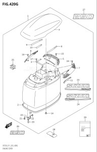 25003F-140001 (2021) 250hp E11 E40-Gen. Export 1-and 2 (DF250T) DF250 drawing ENGINE COVER ((DF250T,DF250Z):020)