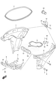 Outboard DF 9.9B drawing Side Cover Non-Remote Control