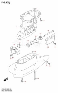 DF60A From 06003F-340001 (E11 E40)  2023 drawing DRIVE SHAFT HOUSING (DF40ASVT:E34)