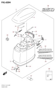 DF250Z From 25003Z-040001 (E40)  2020 drawing ENGINE COVER ((DF250T,DF250Z):021)