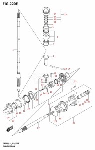 DF225T From 22503F-140001 (E11 E40)  2021 drawing TRANSMISSION (DF250T)