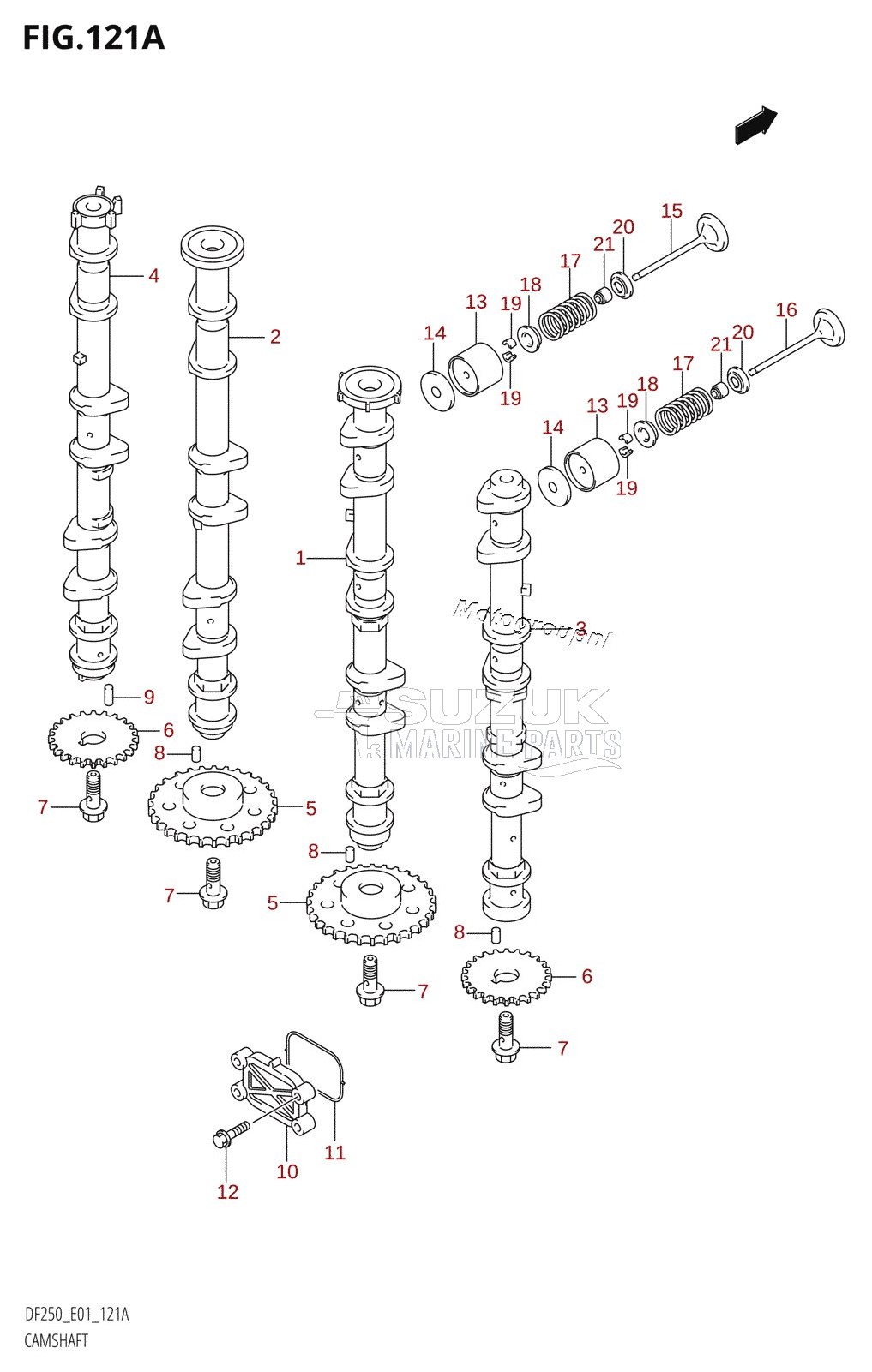 CAMSHAFT (DF200T,DF200WT,DF200Z,DF200WZ,DF225T,DF225WT,DF225Z,DF225WZ)