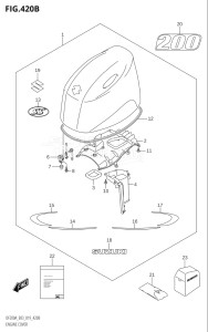 15003F-910001 (2019) 150hp E03-USA (DF150AT) DF150A drawing ENGINE COVER (DF200AST)