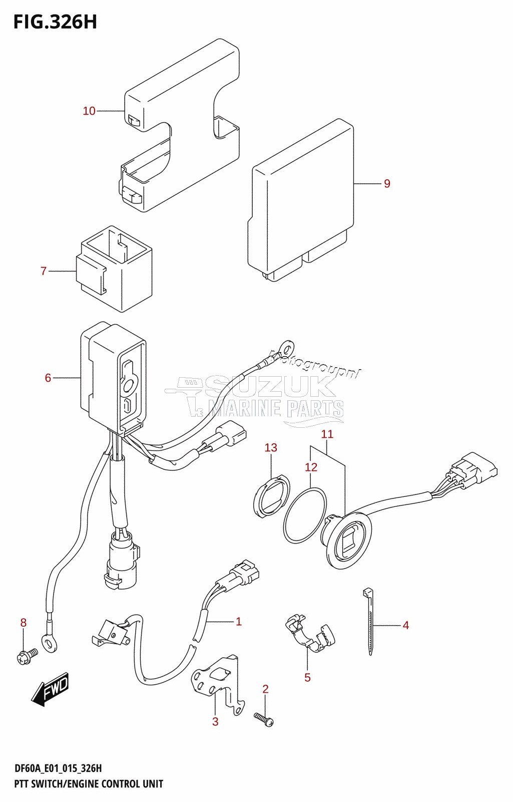 PTT SWITCH /​ ENGINE CONTROL UNIT (DF60A:E40)