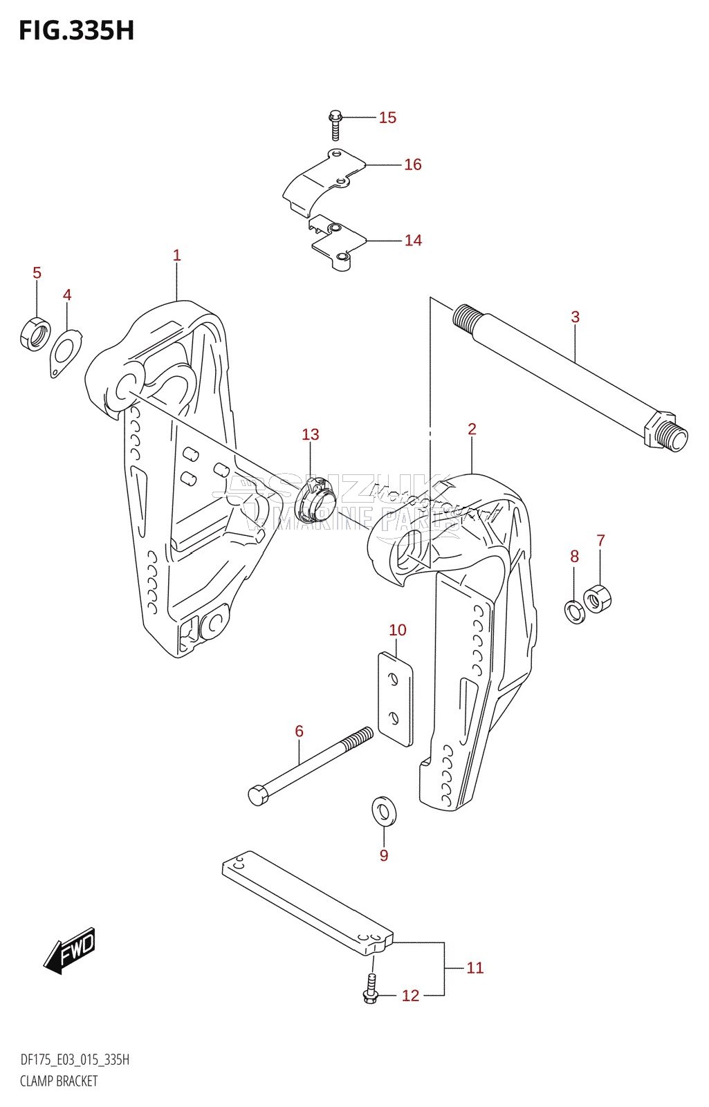 CLAMP BRACKET (DF175ZG:E03)