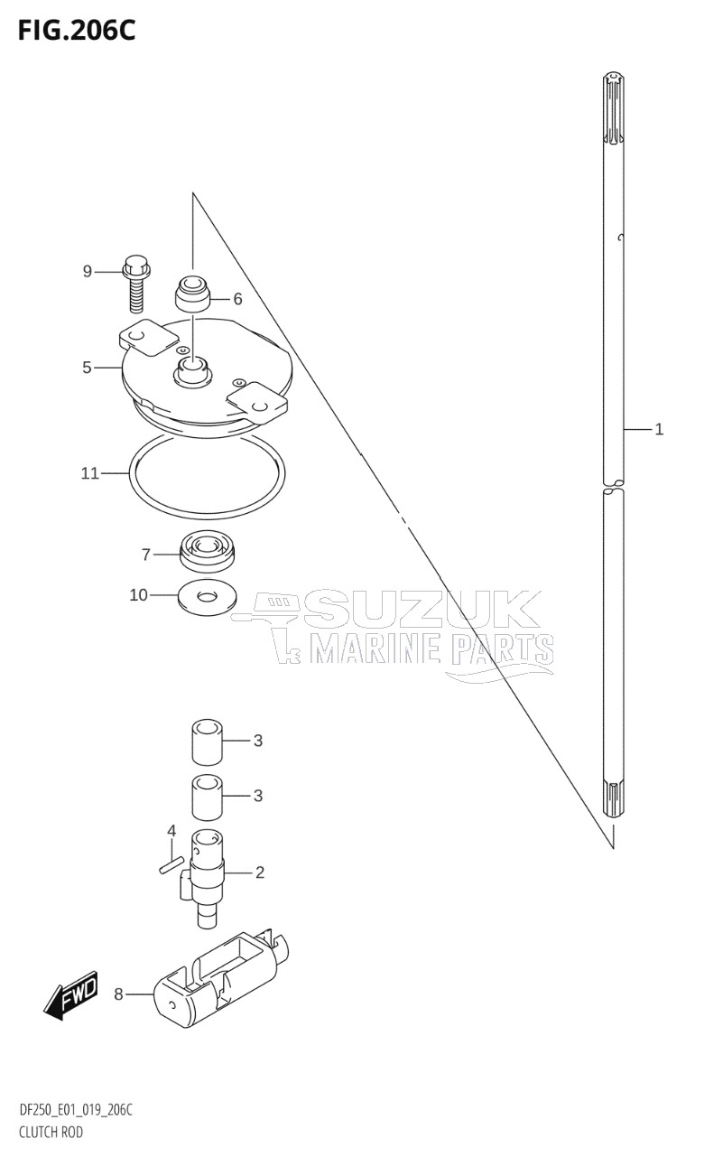 CLUTCH ROD (DF200T:E40,DF200Z:E40)