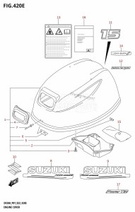 DF9.9B From 00995F-240001 (E01 P01   -)  2022 drawing ENGINE COVER ((DF15A,DF15AR,DF15AT):020)