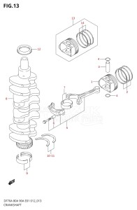 08002F-310001 (2013) 80hp E40-Costa Rica (DF80A) DF80A drawing CRANKSHAFT