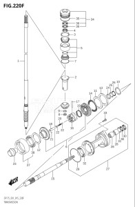 15002Z-510001 (2005) 150hp E01 E40-Gen. Export 1 - Costa Rica (DF150ZG) DF150ZG drawing TRANSMISSION (DF150Z:E40)