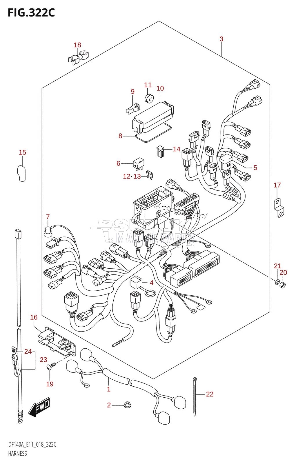 HARNESS (DF140AT,DF140AZ)