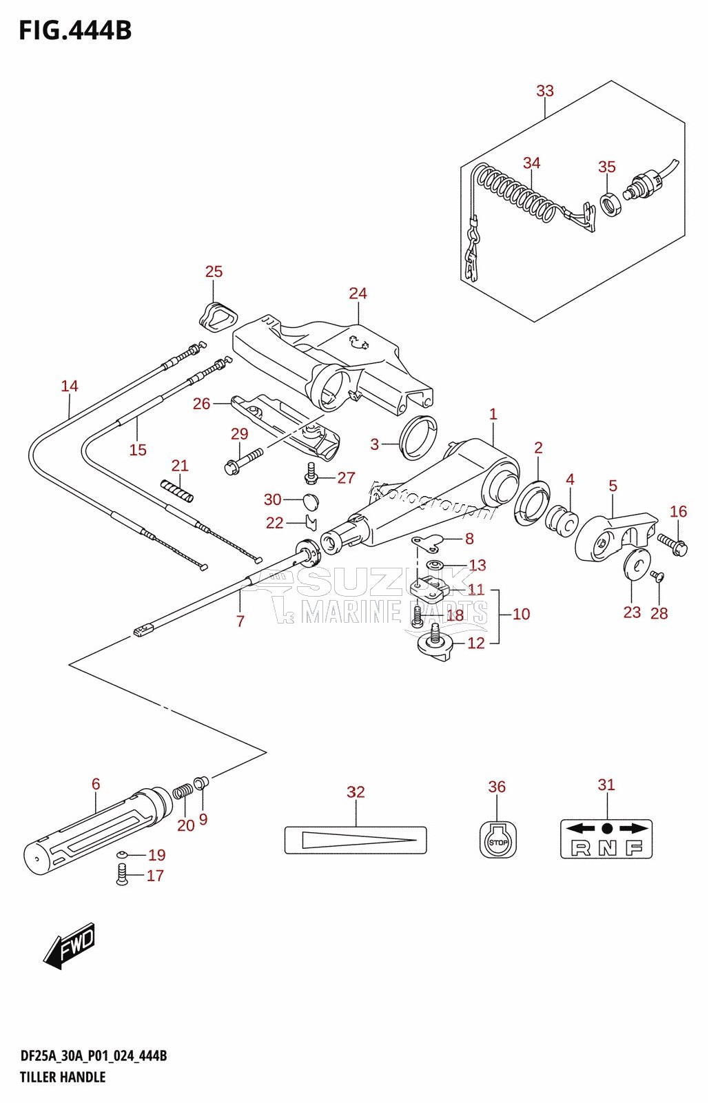 TILLER HANDLE (DF30A,DF30ATH)