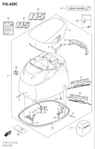 11503F-610001 (2016) 115hp E01 E03 E11 E40-Gen. Export1 and 2 USA (DF115AT) DF115A drawing ENGINE COVER (DF115AT:E40)