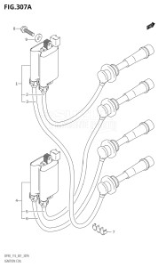 09001F-151001 (2001) 90hp E01-Gen. Export 1 (DF90TK1) DF90 drawing IGNITION COIL