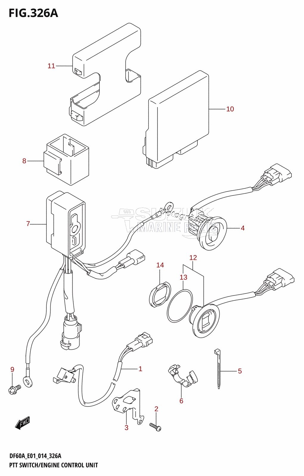 PTT SWITCH /​ ENGINE CONTROL UNIT (DF40A:E01)