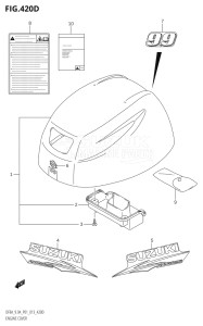 00994F-310001 (2013) 9.9hp P01-Gen. Export 1 (DF9.9A  DF9.9AR) DF9.9A drawing ENGINE COVER (DF9.9AR:P01)