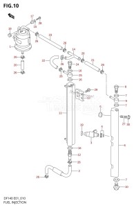 DF140 From 14001Z-251001 (E01)  2002 drawing FUEL INJECTOR