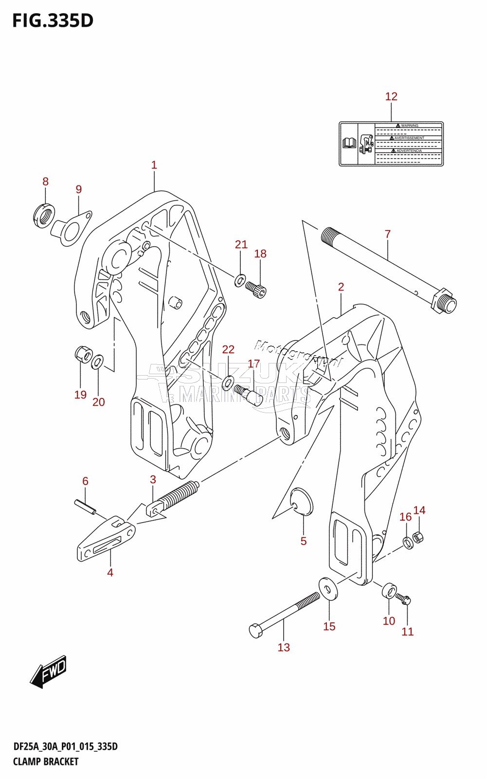 CLAMP BRACKET (DF25ATH:P01)