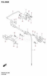 DF20A From 02002F-340001 (E01 E40)  2023 drawing CLUTCH ROD (DF9.9BR,DF9.9BT,DF15AR,DF15AT,DF20AR,DF20AT)