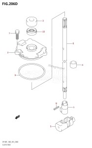 DF140Z From 14001Z-251001 (E03)  2002 drawing CLUTCH ROD (DF140Z:(K6,K7,K8,K9,K10,011))