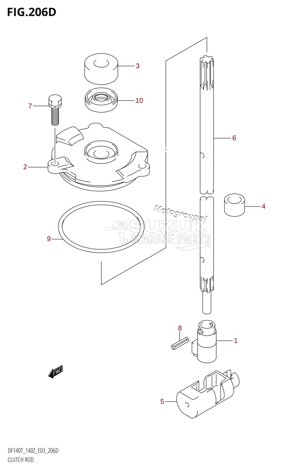 CLUTCH ROD (DF140Z:(K6,K7,K8,K9,K10,011))