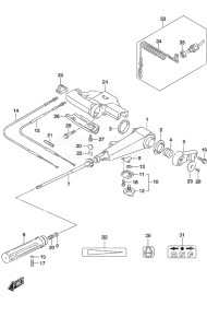 Outboard DF 25A drawing Tiller Handle