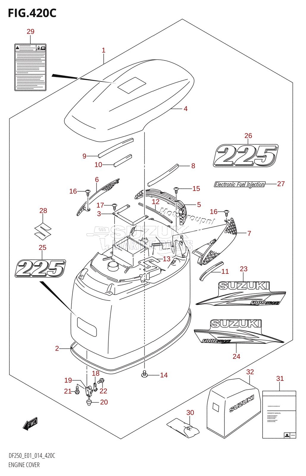 ENGINE COVER (DF225T,DF225Z)