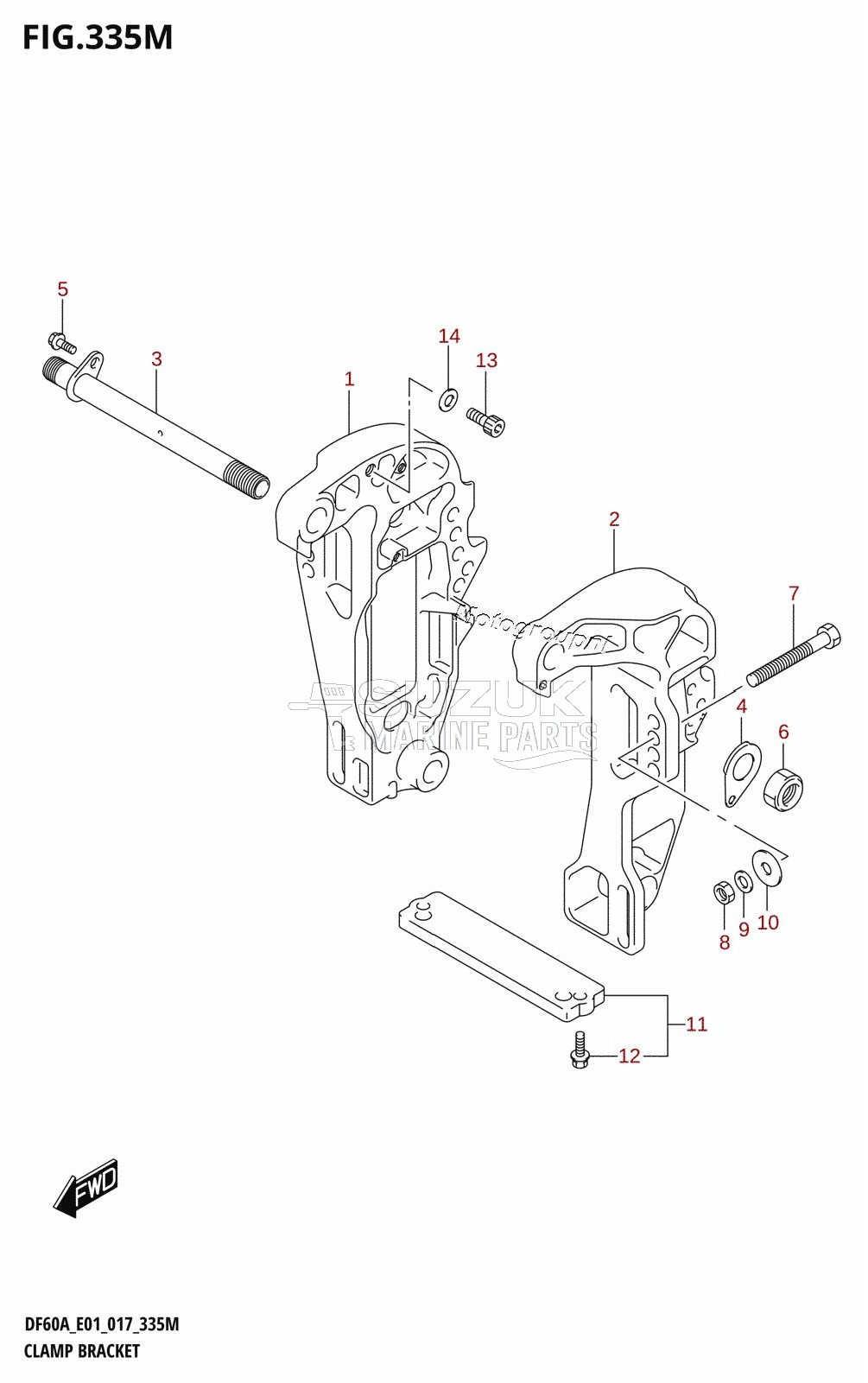 CLAMP BRACKET (DF60ATH:E40)